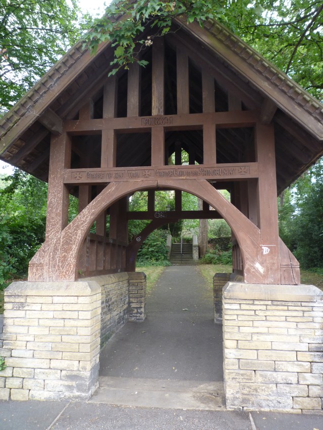 The gate at the east entrance to Holy Trinity Huddersfield.