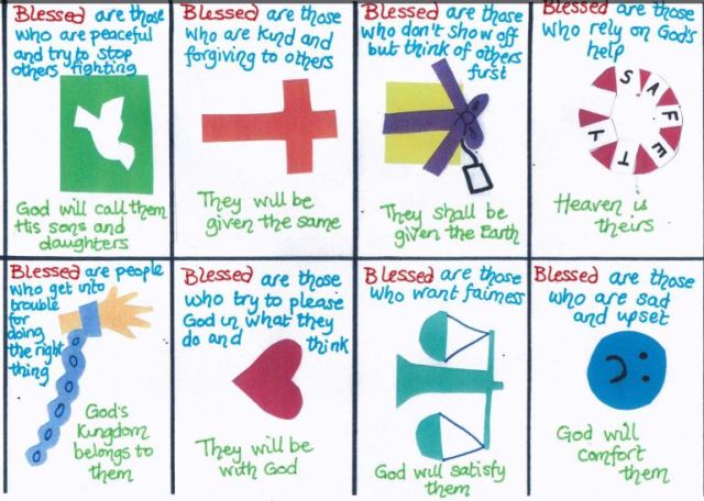 Eight diagrams illustrating the beatitudes