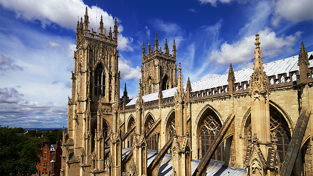 York Minster, taken from the roof od the south trancept, facing west.