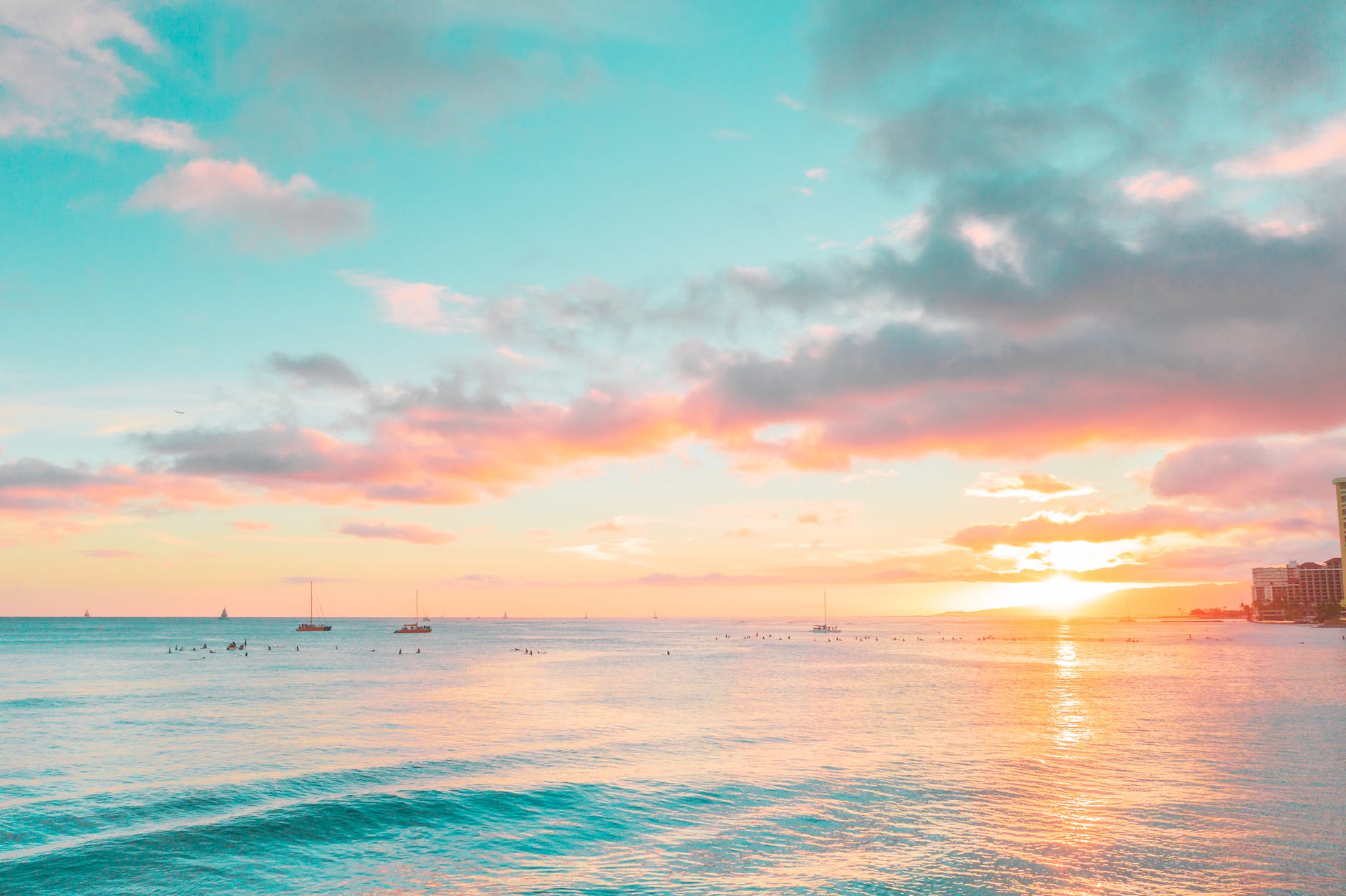 Sunrise over the sea.